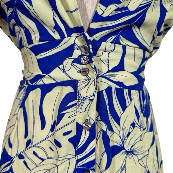 Maaji Wildest Dreams Tropical Plunge Open Back Button Front Maxi Dress Cover Up - Picture 7 of 16